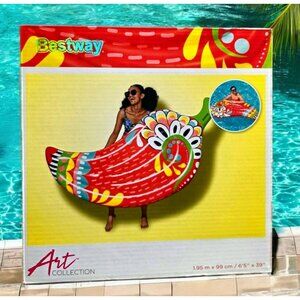 New Bestway Inflatable Chili Pepper Pool Float Water Toy Fiesta Art 6.5' Lounge